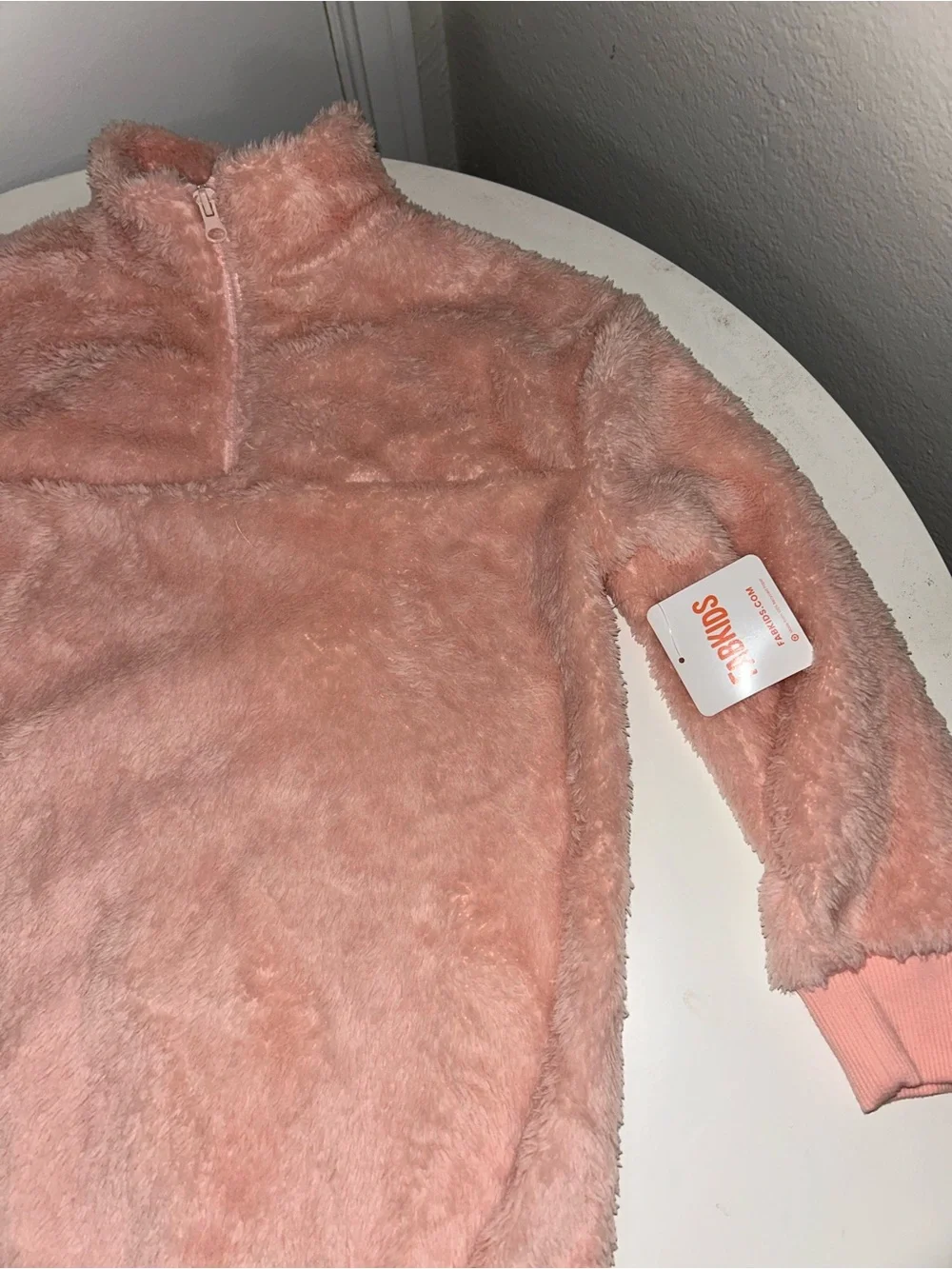 fabkids Plush Blush Pink Fuzzy Hoodie